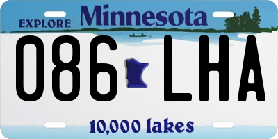 MN license plate 086LHA