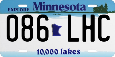 MN license plate 086LHC