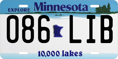 MN license plate 086LIB