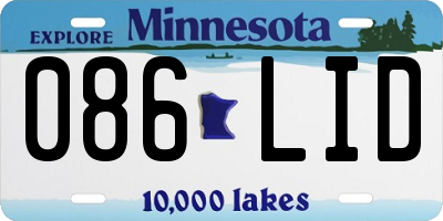 MN license plate 086LID