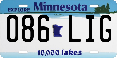 MN license plate 086LIG