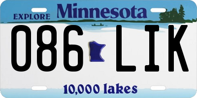 MN license plate 086LIK