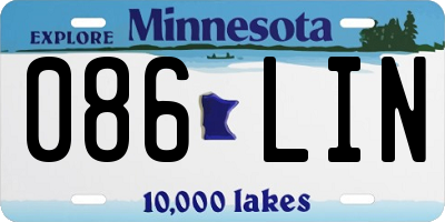 MN license plate 086LIN