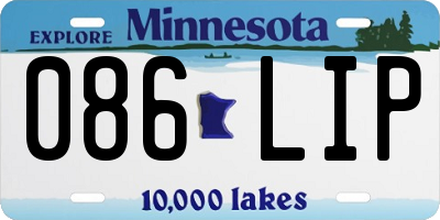 MN license plate 086LIP
