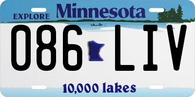 MN license plate 086LIV