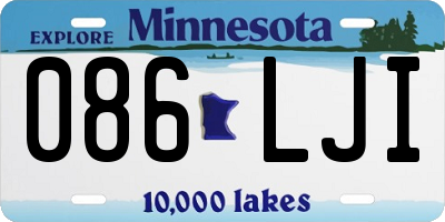MN license plate 086LJI