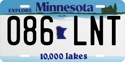 MN license plate 086LNT