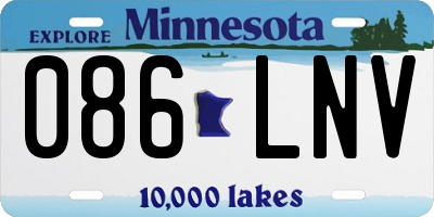 MN license plate 086LNV