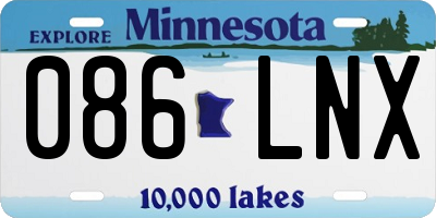 MN license plate 086LNX