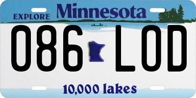 MN license plate 086LOD