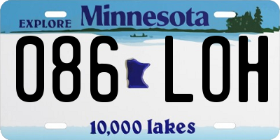 MN license plate 086LOH
