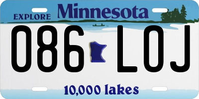 MN license plate 086LOJ