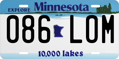 MN license plate 086LOM