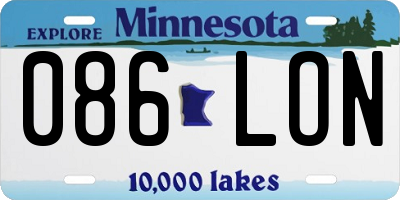 MN license plate 086LON