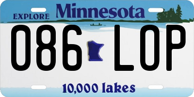 MN license plate 086LOP