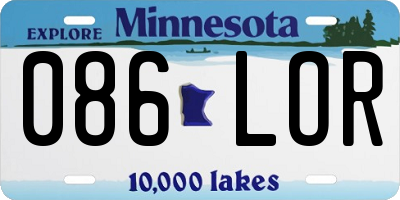 MN license plate 086LOR