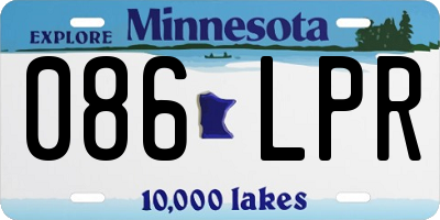 MN license plate 086LPR