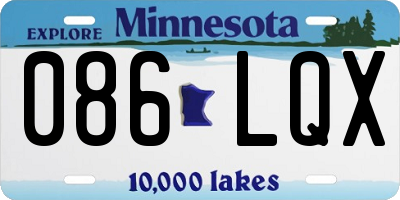 MN license plate 086LQX