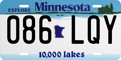 MN license plate 086LQY
