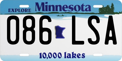 MN license plate 086LSA