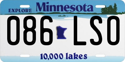 MN license plate 086LSO