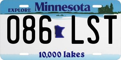 MN license plate 086LST