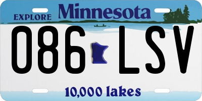 MN license plate 086LSV