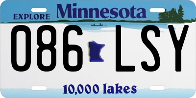 MN license plate 086LSY