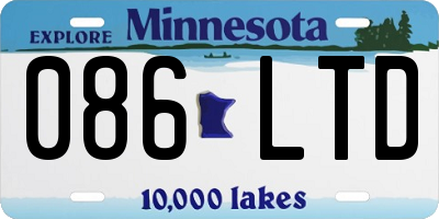 MN license plate 086LTD