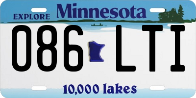 MN license plate 086LTI