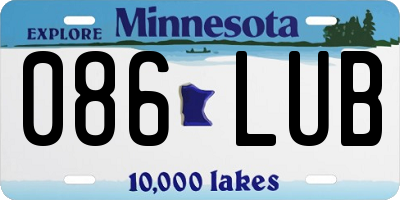 MN license plate 086LUB