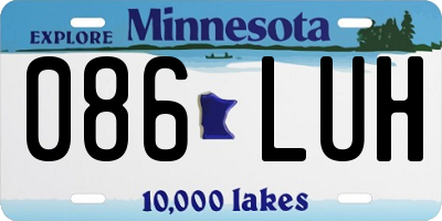 MN license plate 086LUH