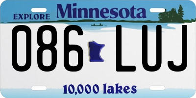MN license plate 086LUJ