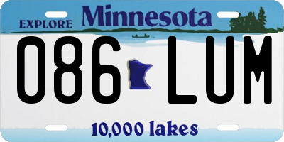 MN license plate 086LUM