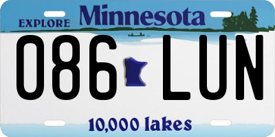 MN license plate 086LUN