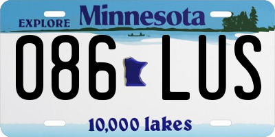 MN license plate 086LUS