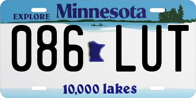MN license plate 086LUT