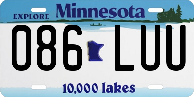 MN license plate 086LUU