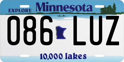 MN license plate 086LUZ