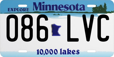 MN license plate 086LVC