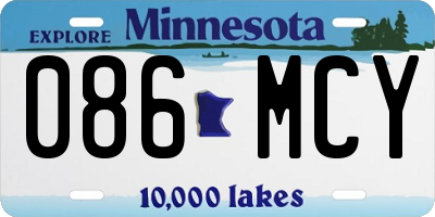 MN license plate 086MCY