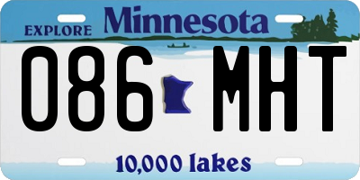 MN license plate 086MHT