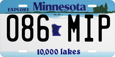 MN license plate 086MIP