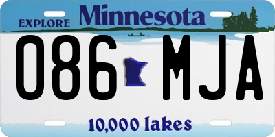 MN license plate 086MJA