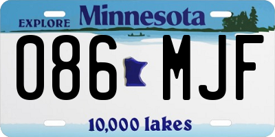 MN license plate 086MJF