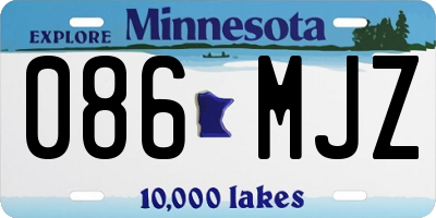 MN license plate 086MJZ