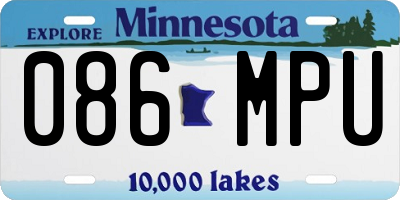 MN license plate 086MPU