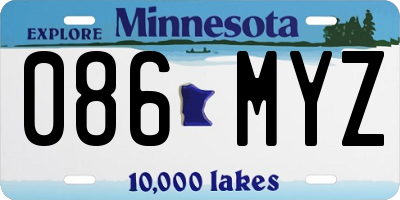 MN license plate 086MYZ