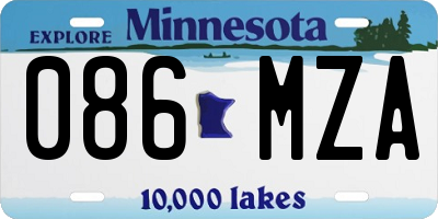 MN license plate 086MZA