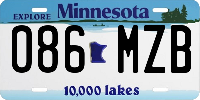 MN license plate 086MZB